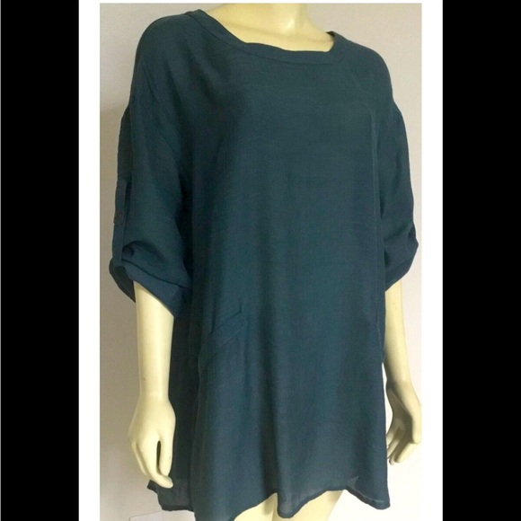 Umgee Tops - Womens Umgee USA Oversized Gauzy Flowy Lagenlook Beach Coverup Tunic Size 2XL